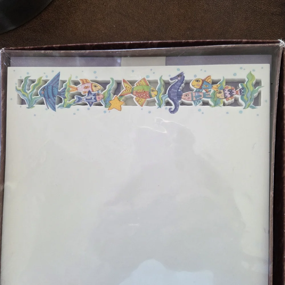 Vintage Hallmark Laser Cut Sea Life Stationary Sealed New Old Stock